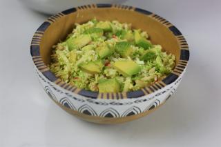 salad, slaw, brussels, sprouts, avocado, dressing, 
