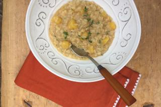 risotto, squash, whole grain 