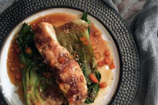 Saladmaster Recipe Miso Glazed Fish with Bok Choy