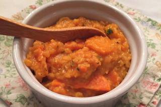 Delicious red lentil and vegetable stew perfect for fall cooking