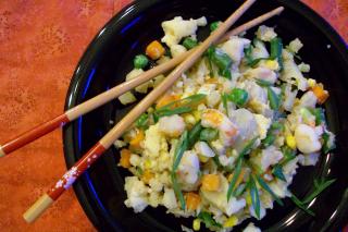 Saladmaster Recipe Cauliflower & Shrimp Fried "Rice" by Cathy Vogt