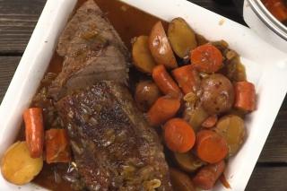roast, balsamic roast, vegetables, MP5, slow cooker recipe