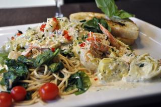 Saladmaster Healthy Solutions 316 Ti Cookware: Shrimp with Pasta Florentine in a Pesto Artichoke Cream Sauce