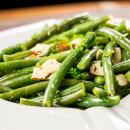 Green beans, almonds, side items 