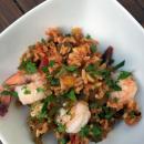 Cajun inspired rice dish with shrimp and okra