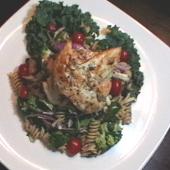 Pasta Salad Florentine with Basil Marinated Chicken