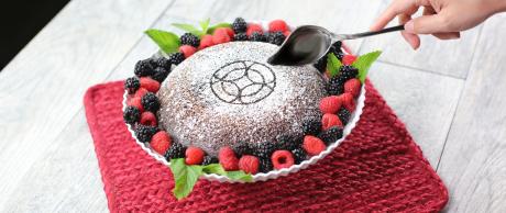 chocolate, cake, berries, 
