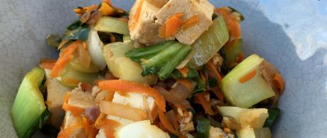Easy to make filipino style stir fry with vegetables and tofu